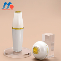Logo personnalisé blanc de luxe rond crème cosmétique contenant avec tête de pompe pot cosmétique en plastique lotion crème pour le visage