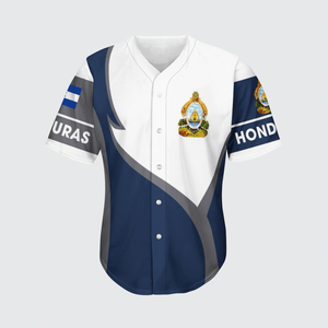 Honduras Vlag Print Heren Honkbal Uniform Drop Shipping Producten Ademend Modieus Button Down Shirt Custom Logo Jersey - Product Image 2
