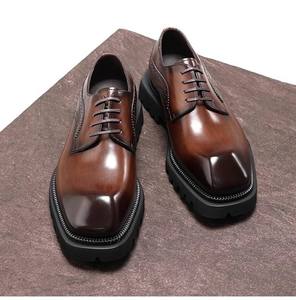 Luxury Men's Formal Business Leather Shoes High-Quality Cowhide Handmade Casual Men's leather <b>Dress</b> Shoes & Oxfords - Product Image 1