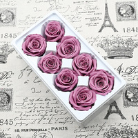 Vente en gros de roses séchées de 4-5 cm, têtes de roses préservées, roses au toucher réel, boîte de roses éternelles, cadeau de mariage