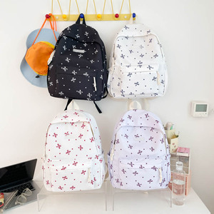 Wholesale Bow Print Nylon <b>Backpack</b> Waterproof Large Capacity School Bag for Girls - Product Image 4