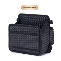 Nouvelle console centrale de voiture en cuir personnalisable avec accoudoir, compartiment de rangement, poche en filet et organisateur suspendu pour l'intérieur de la voiture