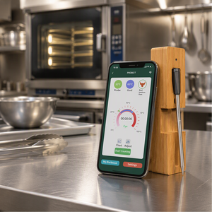 Thermomètre à viande étanche transfrontalier intelligent avec application, sonde de température sans fil Bluetooth pour fours - Product Image 1