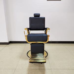 Chaises de barbier de haute qualité à hauteur de siège réglable, plaque de placage, chaise de salon de coiffure, vente en gros, personnalisable, noir moderne - Product Image 3