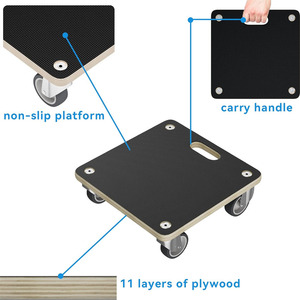 Moving Dolly 2 Pack, 550lbs Wood Dolly para mover muebles con ruedas No requiere montaje (cuadrado) - Product Image 4