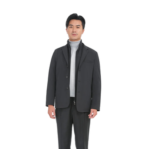 Blazer en laine mélangée style britannique pour homme, coupe droite, col à revers, coupe-vent, pour tenue décontractée - Product Image 1