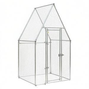 Jaula para pollos de acero galvanizado plateado 39.4x39.4x74.8 pulgadas tipo A para alojamiento de aves de corral - Product Image 1