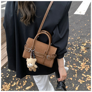 Sac à main carré miniature de style coréen rétro en forme de coquille tendance décontracté à imprimé léopard texturé pour femmes Sac à bandoulière - Product Image 3