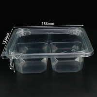 Boîtes à collation Bento, boîte à lunch à 4 compartiments, boîte à collation jetable avec couvercles pour l'école, le travail, les voyages
