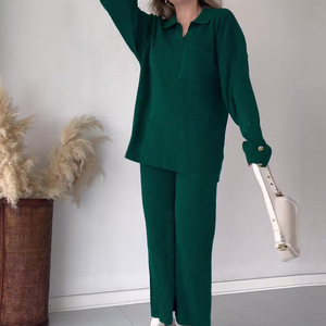 2024 élégant bureau dame noir, femmes deux pièces pantalon ensemble taille haute qualité grande taille ensembles/ - Product Image 3
