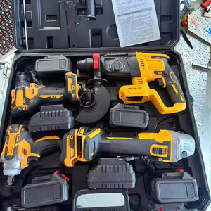 공장 판매 4종 브러시리스 무선 배터리 전동 공구 세트 125mm 앵글 그라인더 전기 드릴 해머 렌치 - Product Image 3