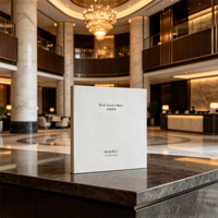 Carpeta de Menú de Servicio a la Habitación en Cuero PU Personalizada con Logotipo en Dorado, Carpeta de Menú de Hojas Sueltas para Hotel y Restaurante