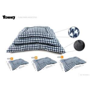 Ensemble de trois tapis pour chien en peluche bleu motif pied-de-poule pour lits d'animaux - Product Image 1