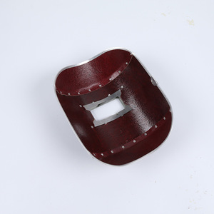 Casco de soldadura con protección pasiva contra arco eléctrico, media visión, para pulverización electrostática y fabricación de metales, de mano, con papel de acero rojo - Product Image 2