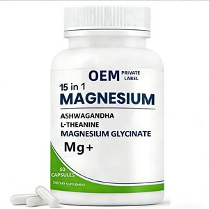 Usine GMP OEM Marque Privée 15 en 1 Capsules de Magnésium Complément Naturel de Glycinate de Magnésium pour le Sommeil et la Santé Musculaire des Adultes - Product Image 1