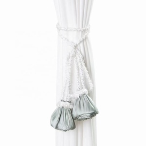 Modern Minimalist Premium Flower Design <strong>White</strong> <strong>Gauze</strong> Curtain Strap Breathable Dyed Nonwoven Pattern for Living Room Tiebacks - Product Image 4
