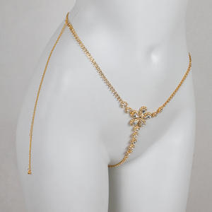 BINSHUO, Tanga con cadena de diamantes de imitación de cristal, cadena de cuerpo Floral con diamantes de imitación súper brillante para ropa interior de Bikini - Product Image 5