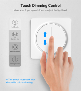 Interrupteur mural tactile LED wifi intelligent, livraison gratuite, EU/UK, variateur de lumière à intensité réglable - Product Image 2