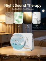 2026 MYCP2566 Nouvelle Enceinte de Bureau Sans Fil BT 5.3 avec Design Rétro Art du Sable Flottant, Son Stéréo 3D Synchronisé au Rythme et Autonomie de 5-10h