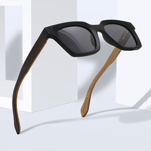 2025 crème solaire à la mode lunettes de soleil carré en plastique soutenu unisexe lunettes de soleil logo personnalisé polarisé bois bambou lunettes de soleil - Product Image 5