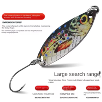 Umpan Pancing Logam Aotuo Laris Manis 2g 3g 5g 3D Printed Trout Spoon Metal Jig Lure Umpan Buatan untuk Ikan Putih dan Bass