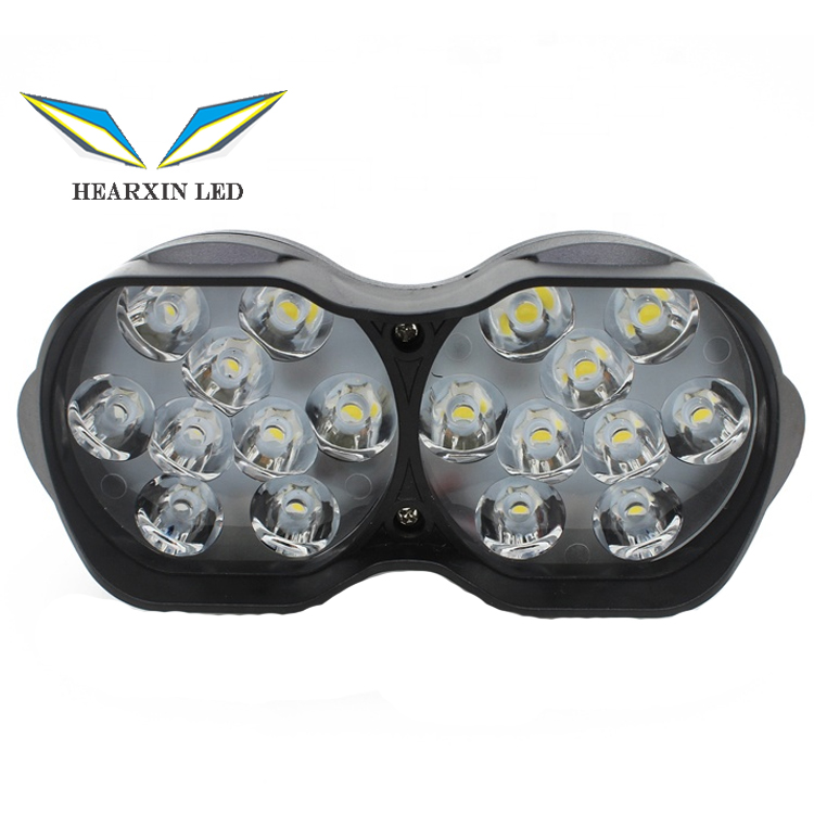 Лампа для мотоцикла, 12 В постоянного тока, лм, 18 светодиодов, фара высокой мощности для мотоцикла, скутера, фары дальнего света, противотуманная фара