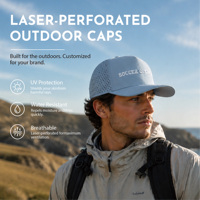 Nouvelle Casquette de Baseball Personnalisée à 6 Panneaux, Logo en Nylon Tissé, Trous Découpés au Laser, Respirante et Séchage Rapide, Idéale pour l'Extérieur