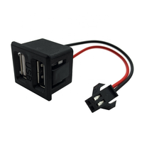 Enchufe USB hembra tipo C de doble capa, enchufe USB A hembra para lámpara, enchufe de carga con conector de cable, puerto de carga USB