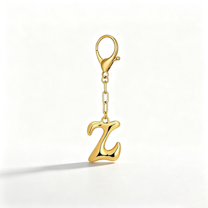 Llavero Minimalista y Versátil de Aleación de Zinc con Letras del Alfabeto, 26 Letras, Adorno Metálico para Colgar en Bolsos, Productos Listos para Enviar - Product Image 4