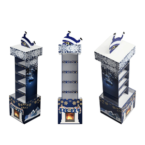 Tùy chỉnh sàn tông Cây giáng sinh giấy Quà Tặng hiển thị trang trí đứng bán lẻ Pop sóng giáng sinh hiển thị các tông - Product Image 4