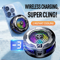 Ring Light Penyangga Ponsel Magnetik untuk Gaming-3 1 Stasiun Pengisian Daya Nirkabel dengan Ketinggian yang Dapat Disesuaikan dan Layar Temperatur