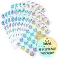 Candle warning sticker 500pcs / 1.57 round candle jar container