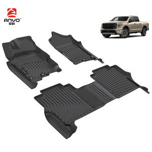 พรม3D รถกันน้ำพรมปูพื้นรถ TPE พรมปูพื้นรองเท้าสำหรับ <span class=keywords><strong>Nissan</strong></span> Titan CREW CAB 2017-2024ถาดวางเท้าชิ้นส่วนภายใน - Product Image 2