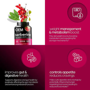OEM özel etiket doğal takviyesi 1000mg Berberine <span class=keywords><strong>Hcl</strong></span> kapsüller acı kavun Berberine <span class=keywords><strong>Hcl</strong></span> + bitkisel özler - Product Image 6