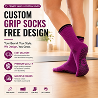 Chaussettes de Pilates antidérapantes, chaussettes de yoga d'intérieur, chaussettes de ballet, chaussettes de yoga pour femmes avec semelle rembourrée, chaussettes antidérapantes personnalisées avec logo, chaussettes antidérapantes pour Pilates
