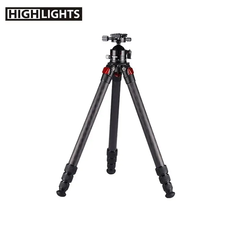 Professional Black Telescopic Phone Camera Camcorders Carbon Fiber Tripod