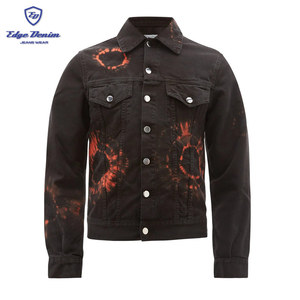 El más nuevo estilo jean chaqueta de manga larga 2 tonos vaquera tie-dye chaqueta para los hombres - Product Image 3