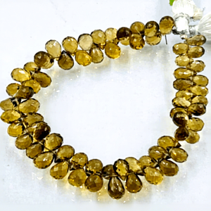 Wholesale Premium Quality 7-8mm Beer Quartz Teardrop Briolette Natural Gemstone Third Party Certified Jewelry Making Alif - Product Image 1