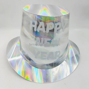 Chapeaux hauts en papier vert Hi-Hat avec impression de lettres personnalisées et cartes en aluminium scintillantes Joyeuse Saint-Patrick - Product Image 4