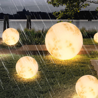 Lampe de Jardin Sphérique IP65 Effet Clair de Lune, Décoration Extérieure de Noël, Télécommandée, Multicolore Peinte
