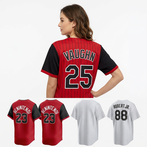 Camiseta de béisbol personalizada con rayas, camiseta de softbol bordada con nombre y número, ropa de equipo unisex - Product Image 5