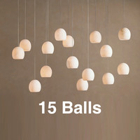 Lustre ovale à 15 lumières avec abat-jour en albâtre pour salle à manger, lustre linéaire moderne pour salon, restaurant, maison, LED