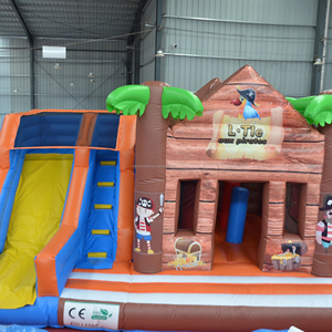 Aire de <span class=keywords><strong>jeux</strong></span> gonflable et toboggan sur le thème de la <span class=keywords><strong>cabane</strong></span> au trésor des pirates pour enfants, idéale pour les fêtes en extérieur, les <span class=keywords><strong>jeux</strong></span> commerciaux et la location. - Product Image 1