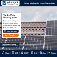 Eloxiertes Aluminium-Solarmodul-Montagesystem-Set für Ziegeldach, Schrägdach, Asphaltschindeldach mit Dachbefestigungshalterung PV-Gestell