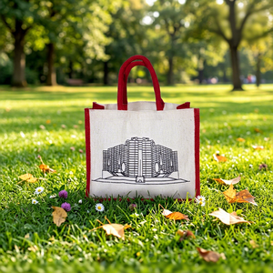 Sac de shopping en jute, écologique, réutilisable, sac fourre-tout en jute naturel, sac à main pour femmes, pour les courses quotidiennes, les courses, les voyages - Product Image 6