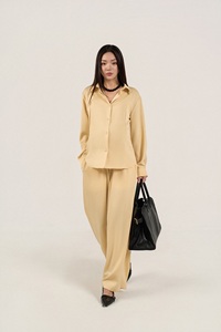 Daily Wear Casual <b>Office</b> Solid Regular Full Sleeve Crew Neck Minimalist Vietnam Women's Breathable Button Plain Dyed <b>T</b>-<b>Shirts</b> - Product Image 6