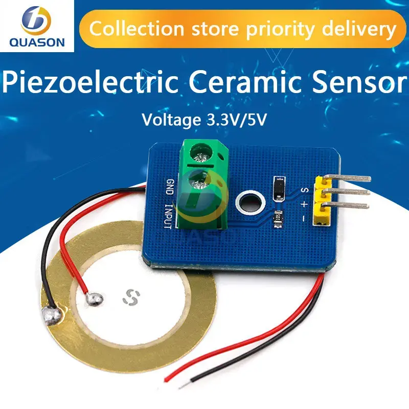 KIT DIY 3.3V/5V keramik Piezo Sensor getaran modul pengendali Analog komponen elektronik Sensor perlengkapan UNTUK Arduino R3