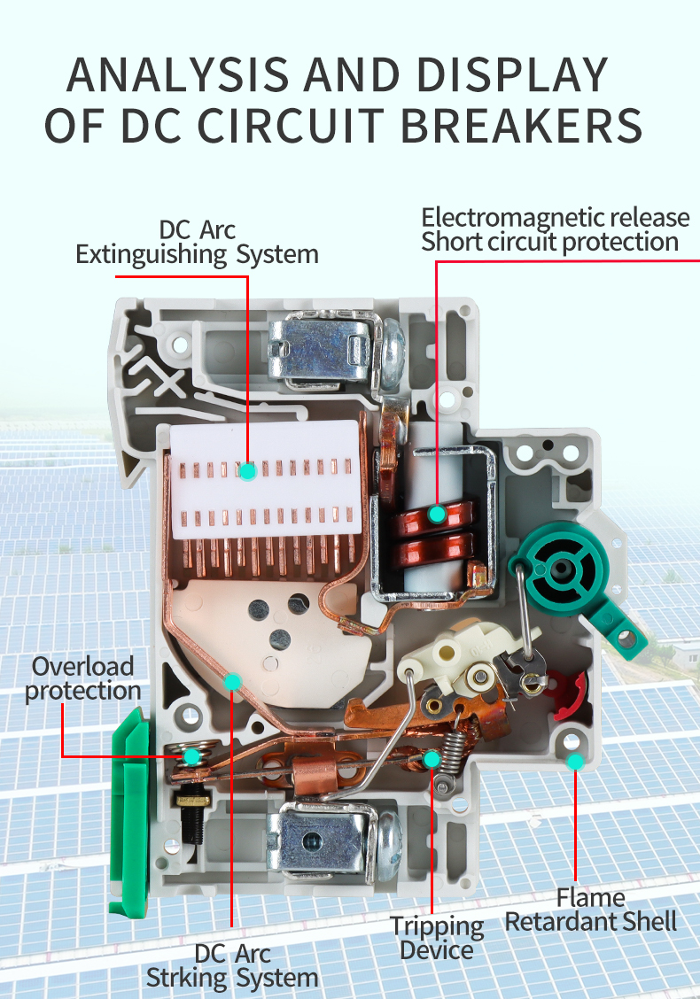 TUV IEC CE XL7 6KA 250V 500V 600V 800V 1000V 1P 2P 3P 4P 10A 16A 20A 25A 32A 40A 50A 63A Solar PV DC MCB Mini Circuit Breaker · image 3