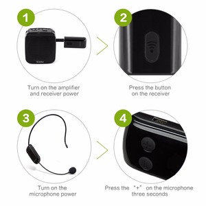 SHIDU Mini microfono portatile cuffia senza fili collare microfono a condensatore per <span class=keywords><strong>insegnanti</strong></span> insegnamento di fitness allenatore di yoga allenatore - Product Image 4