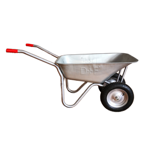 भारी ड्यूटी डबल-व्हील निर्माण व्हीलबारो 2-व्हील हैंड पुश ट्रोली व्हीलबैरो के लिए - Product Image 2